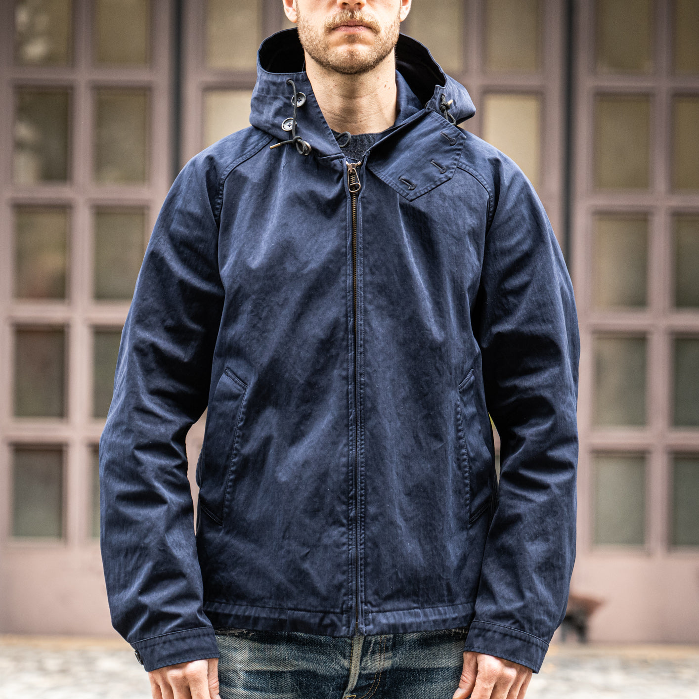 Ten C zip-up hooded coat - Blue