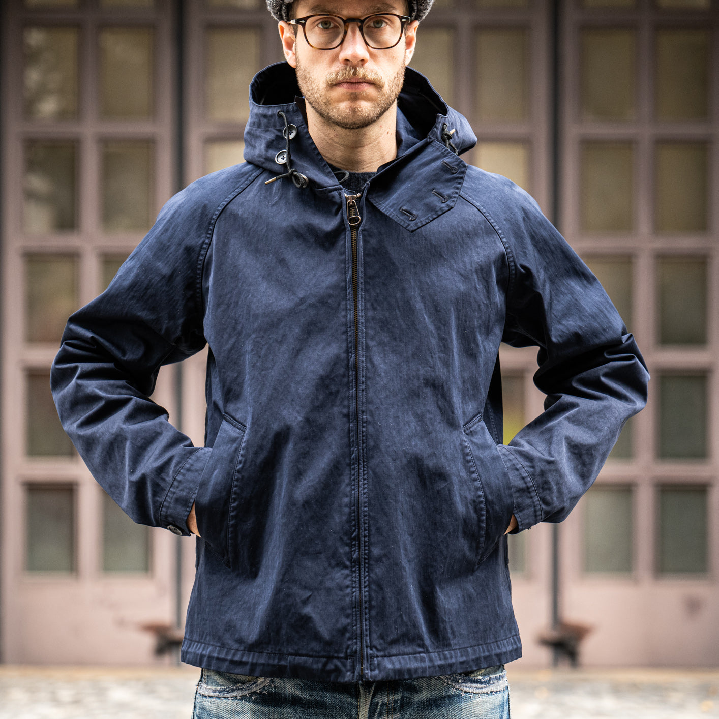 Ten C 13oz OJJ Anorak – Dark Navy