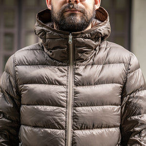 Ten C Hooded Down Liner - Brown/Olive