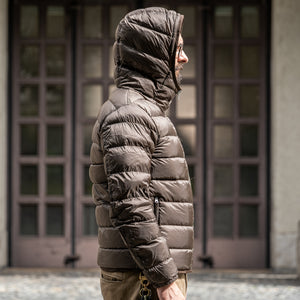 Ten C Hooded Down Liner - Brown/Olive