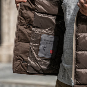 Ten C Hooded Down Liner - Brown/Olive