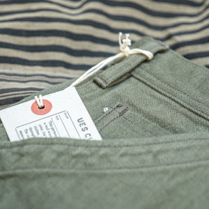UES B402 13,2oz Selvedge Sateen Baker Pants – Olive