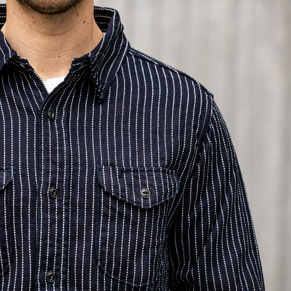 UES 14,5oz Heavy Selvedge Flannel – Indigo Stripe