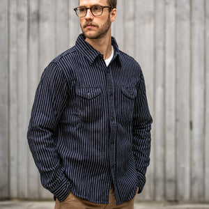 UES 14,5oz Heavy Selvedge Flannel – Indigo Stripe