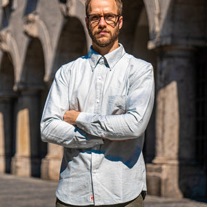 UES 8,6oz Button-Down Oxford Shirt – Light Indigo