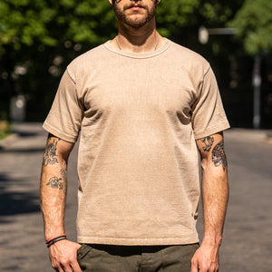 Dubbleworks Pigment Dyed “Stand Wheeler” Heavy T-Shirt – Beige