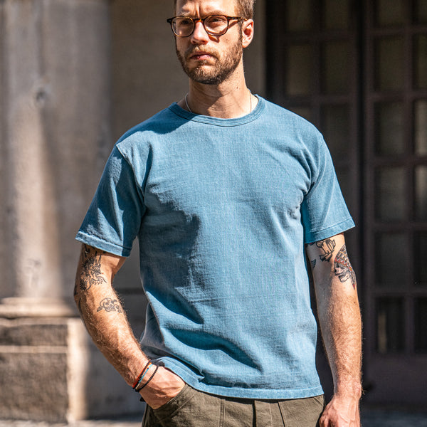 Dubbleworks Pigment Dyed “Stand Wheeler” Heavy T-Shirt – Turquoise