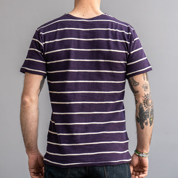 Warehouse Co. Lot 4087 Duck Digger Slub Stripe T-Shirt – Eggplant